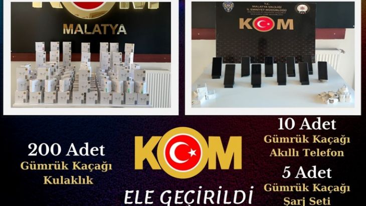 Malatya'da Gümrük Kaçağı Malzeme Yakalandı